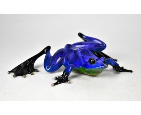 FROGMAN; a bronze sculpture titled 'Peek a Boo', no.529/5000, a cold painted bronze frog, signed with limited edition number 