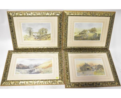 D BAXTER; four limited edition prints depicting Lake District scenes, to include bridge over stream with trees, hills to the 
