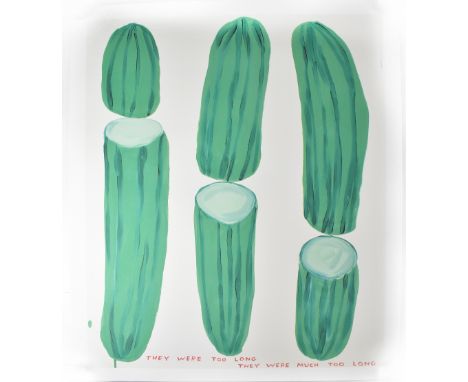 DAVID SHRIGLEY (born 1968); lithograph poster, 'They Were Too Long, They Were Much Too Long', 80 x 60cm. CONDITION REPORT Min