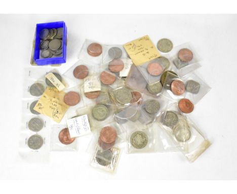 A large collection of mostly UK pre-decimal coins, to include some silver and half silver examples, other coinage, many in tr