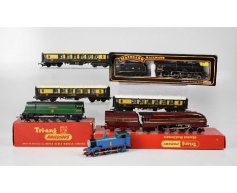 TRI-ANG HORNBY; a boxed 00 gauge R.871 4-6-2 L.M.S. Coronation locomotive-maroon, 'King George VI' no.6244, with tender, a bo