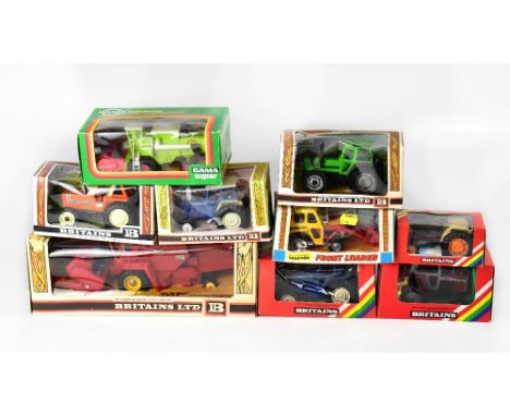 Various diecast models including scale model farm tractors to include Britains Ford TW20 Tractor 9523, Massey Ferguson 9529, 