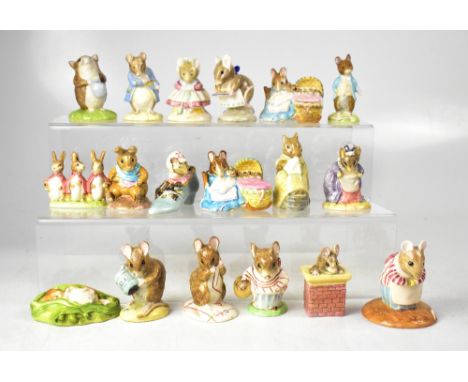 BESWICK AND ROYAL ALBERT; Beatrix Potter figures to include 'Timmy Willie Sleeping', 'Huncamunca', 'Appley Dappley', 'No More