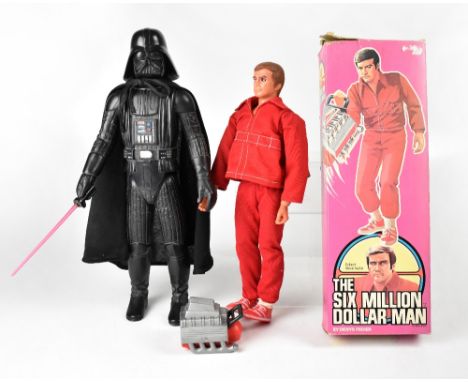 DENYS FISHER; a boxed 'The Six Million Dollar Man' figure, c1975, in original box, with bionic right arm and backpack with in