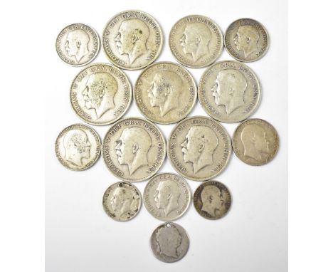 Fifteen pre-1920 silver coins, combined approx 4.2ozt (15).