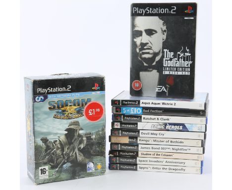 A lot containing 12 PlayStation 2 (PS2) games [12] To include: The Godfather [Limited Edition Steelbook], Shadow of the Colos