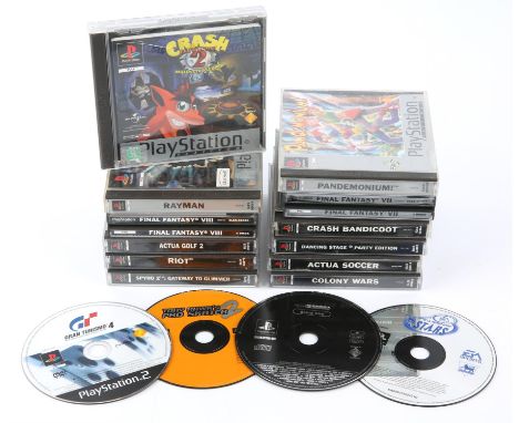 A lot containing a variety of 15 PlayStation 1 (PS1) games [15] To include: Final Fantasy VII [Platinum], Final Fantasy VIII,