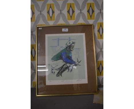 Signed Horse Racing Print 