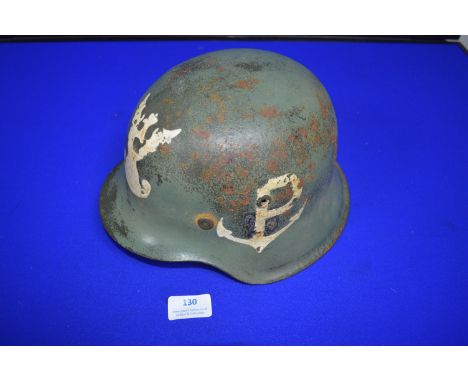 WWII German Army Single Decal M42 Helmet Used by Polish Home Army