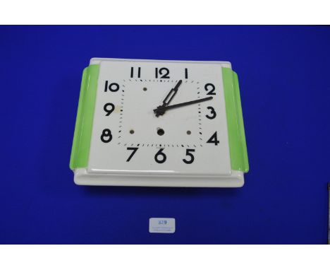 Continental Art Deco Ceramic Wall Clock 