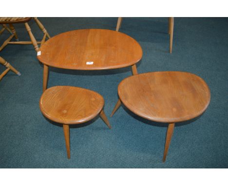 Nest of Three Ercol Pebble Tables 