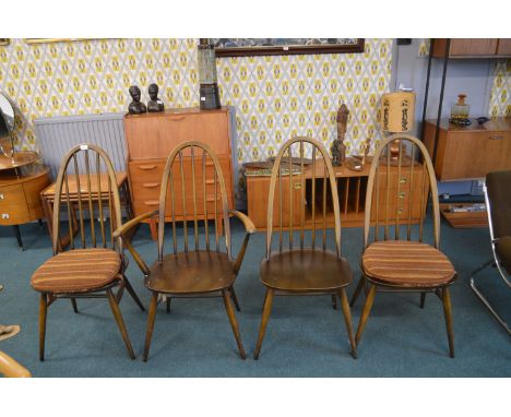 Four Ercol Spindleback Chairs 