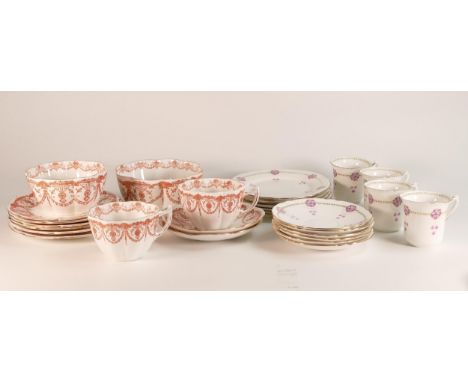 Wileman &amp; Co part teaset, pattern 8063 to include 4 cups, 6 saucers, 6 side plates together with 2 breakfast cups &amp; s