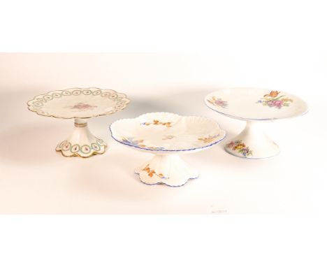 Shelley/ Wileman &amp; Co comports to include patterns 2156, 8182 and tulip &amp; rose (3) 