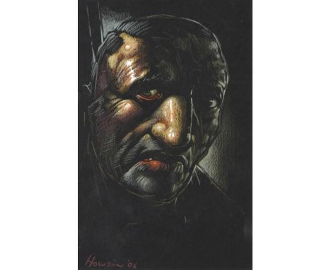 Peter Howson OBE (b.1958) Scottish Head and shoulders portrait of a man Signed and dated (20)06, pastel, 19cm by 12cm Provena