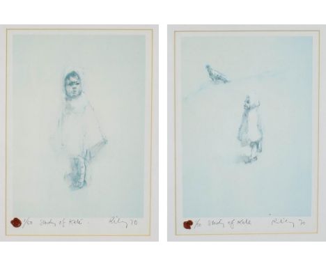 Harold Riley (b.1934) ''Study of Kate'' Signed and dated (19)70, inscribed and numbered 1/5, with the artist's wax seal, lith