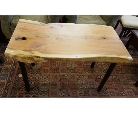 Coffee table made from Victorian sash window weights with elm top (all metal fabrication by Veterans of The Royal Engineers) 