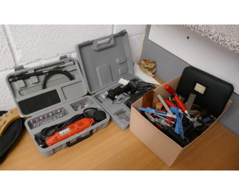 Collection of tools to include mini drill and mini jigsaw 