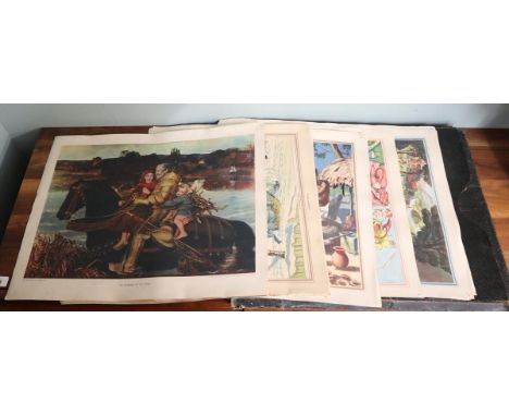 Vintage portfolio of large colourful prints 