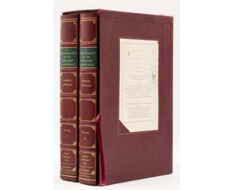 Johnson (Samuel) A Dictionary of the English Language, 2 vol., facsimile of the 1755 edition, 2 loosely inserted booklets, bo