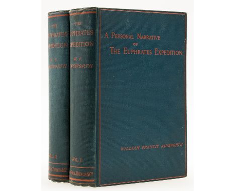 Voyages.- Ainsworth (William Francis) A Personal Narrative of the Euphrates Expedition, 2 vol., first edition, half-titles, f