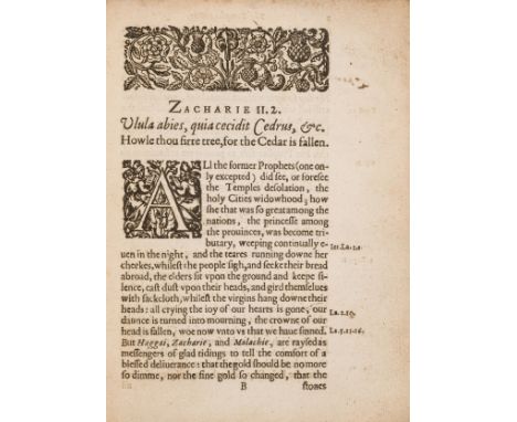 NO RESERVE Sermons.- [Fuller (William)] [The Mourning of Mount Libanon: or, the temples teares ...], lacking title and A1 (bl