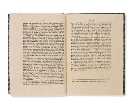 NO RESERVE Manuscript catalogue.- Santarem (Manuel Francisco de Barros de, Viscount) Noticia dos manuscriptos pertencentes ao