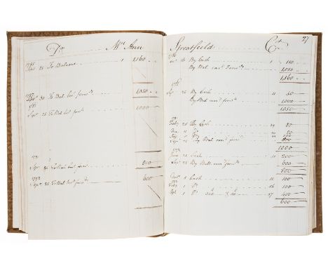 Ledger, manuscript, c.196 pp. excluding blanks, in ink and pencil, contemporary manuscript note tipped to front free endpaper