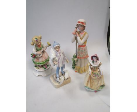A collection of about 20 bone china or porcelain figurines, including Royal Worcester and Goebel, 20th century  