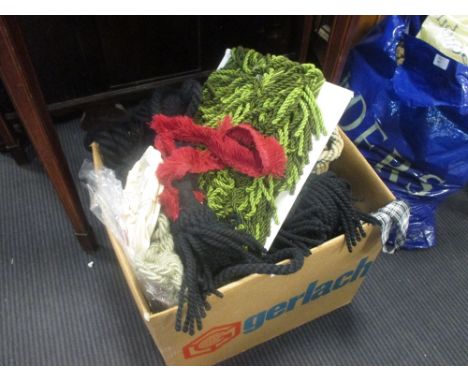 A quantity of ribbons, tie-backs and trimmings for use in upholstery, curtains etc (qty)  