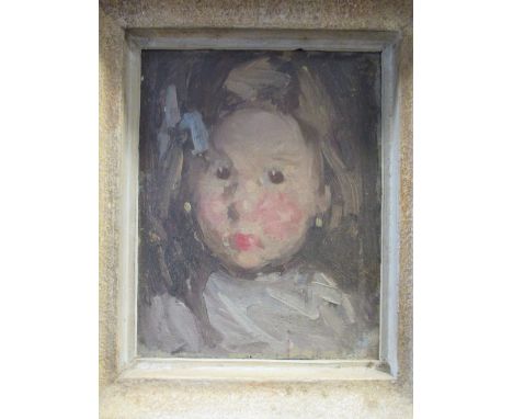 Hans Dahl, (Norwegian 1849-1937) Portrait of a child, inscribed verso 'Eline', oil on panel, 32cm x 42cm and another unsigned