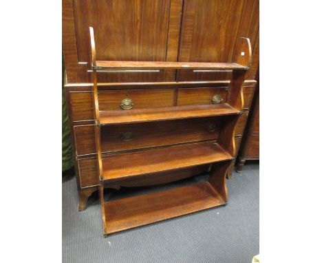 A mahogany wall shelf, 114 x 88cm  