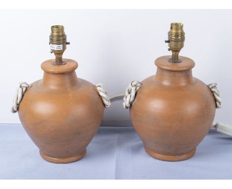 A pair of terracotta lamp bases