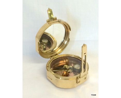 A Brass Cased Compass and Spirit Level by Ross of London.