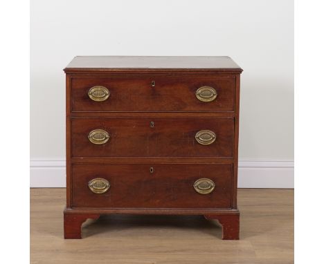 A GEORGE III MAHOGANY THREE DRAWER CHESTOn bracket feet, 75cm wide; 43cm deep; 75cm high