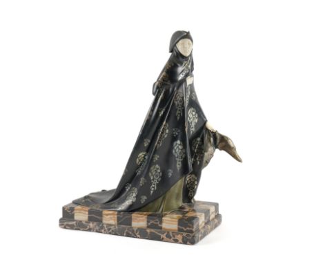 ANDRÉ VINCENT BECQUEREL (1893-1981): A COLD-PAINTED BRONZE FIGURE KNOWN AS 'THE VENETIAN'Circa 1930 Modelled in a Venetian cl