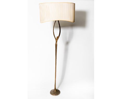 FELIX AGOSTINI (FRENCH,1910-1980): A GILT-BRONZE ‘NYMPHE’ FLOOR STANDING LIGHTCirca 1960
Signed to the underside of the base 