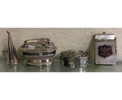 A silver plated lighter etc. Est. £20 - £30.