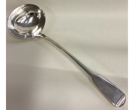 A heavy George III silver soup ladle. London 1808. By Thomas Barker. Approx. 204 grams. Est. £180 - £220.