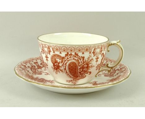 A Royal Crown Derby part tea service, with printed marks to the base, pattern number 3918, comprising two cake plates, twelve