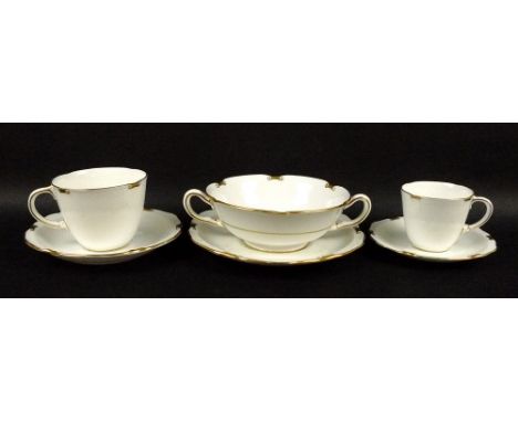 A Royal Crown Derby part coffee, tea and dinner service, in the 'Regency' pattern, no A 1075, dated 1967, comprising six coff
