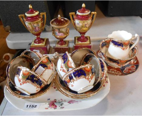 A quantity of assorted ceramic items including bone china part tea set, 19th Century porcelain meat plate with floral decorat