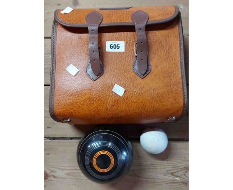 A set of vintage Almark Clubmaster bowls in a Mitre carry case