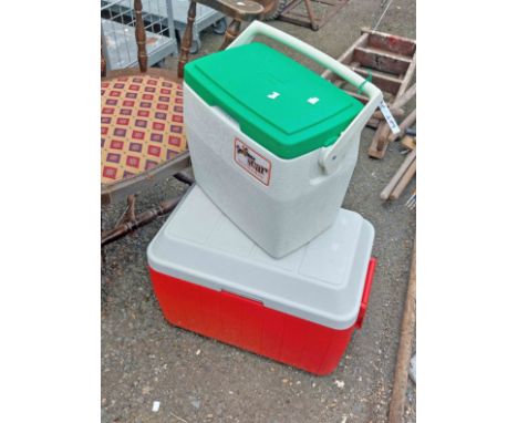 Two vintage cooler boxes
