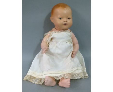 Heindrich Handwerck early 20th century doll marked Germany HW4, having sleeping eyes, open mouth, bisque and composition body