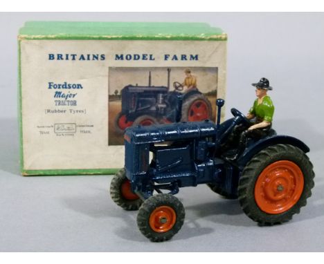 A.W.Britain Fordson Major Tractor - Britains Model Farm No 128F, boxed 