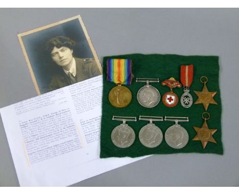 First World War and Victory medal pair to E.V.M. Graham, voluntary aid detachment together with a territorial force nursing s