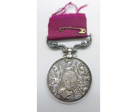 A Victorian Long Service and Good Conduct medal, awarded to 1436.C.Sgt J.J. Weldon, Derby R. 