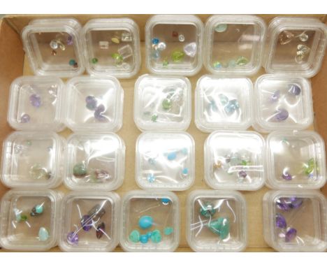 Loose gemstones including turquoise, amethyst, fluorite, topaz, etc. 