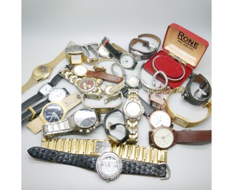 A collection of wristwatches including Accurist and Timex 